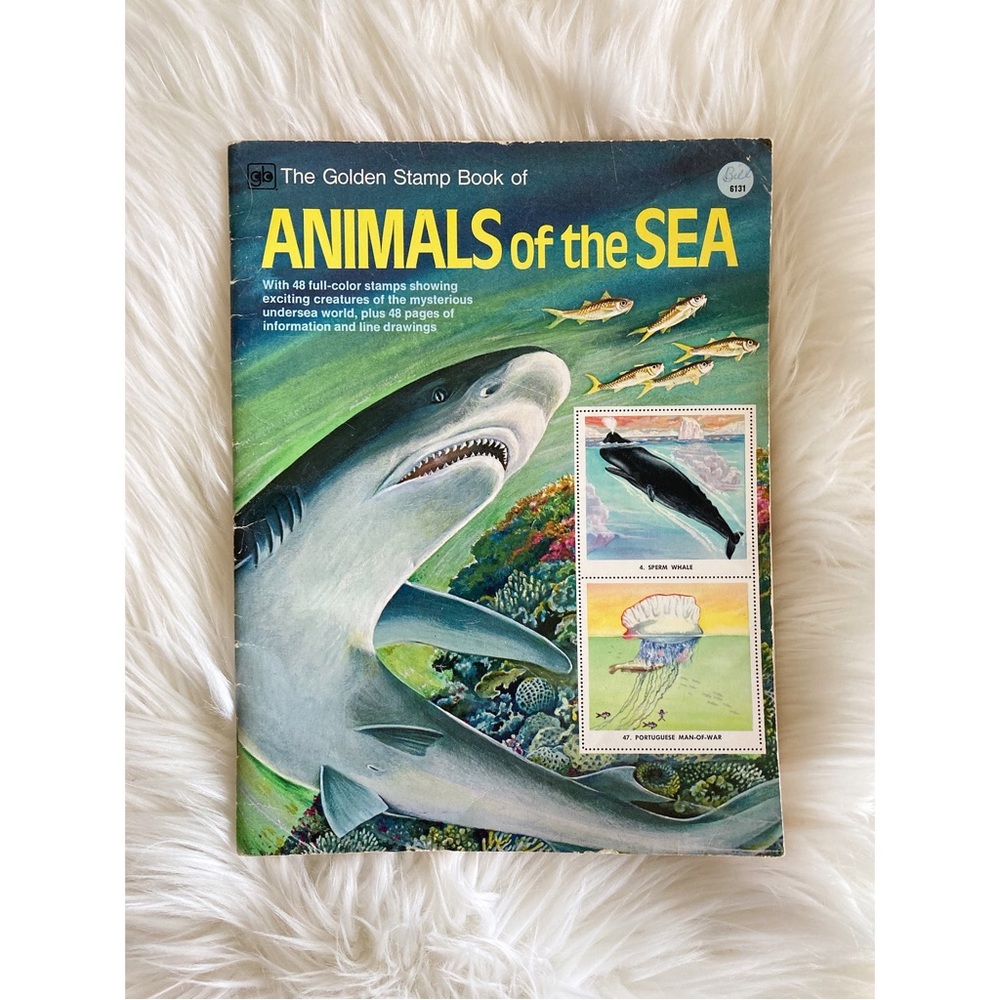 Vintage The Golden Stamp Book of Animals of the Sea 1974 Collectible Stamp Book